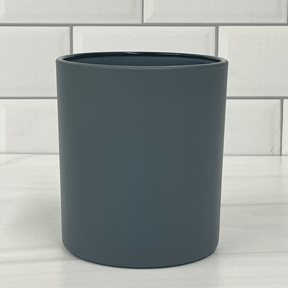 matte gray candle jar