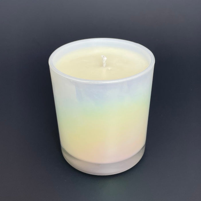 Iridescent White Candle Jar