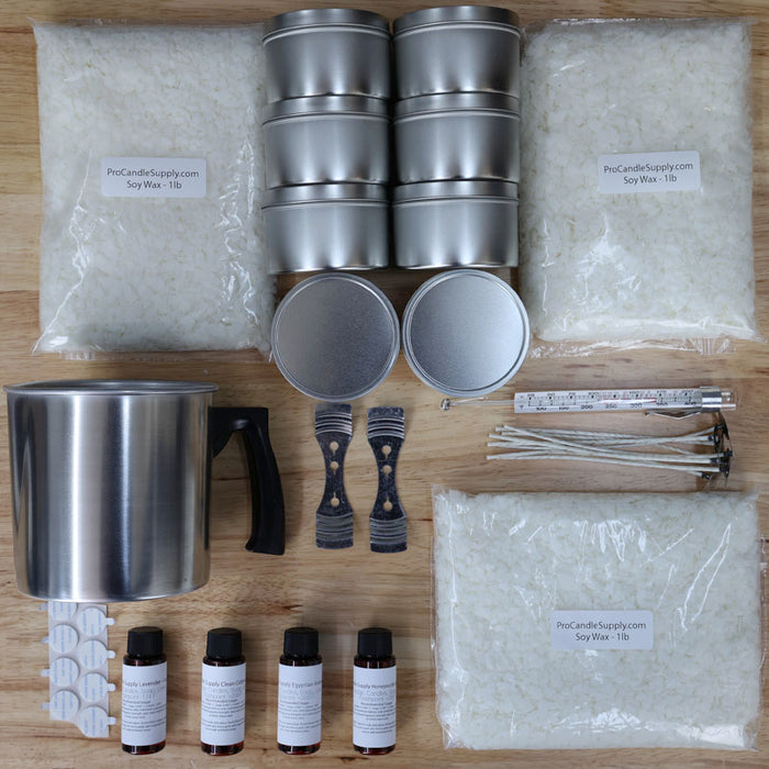 Candle Making Kit,Easy to Make Colored Candle Soy Wax Kit,Including Soy  Wax, Wicks,Melting Pot, Tins and More