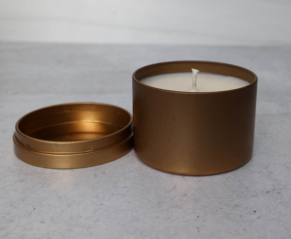 Candle Tins With Lids for Candle Making - 12 PCS 8oz - Gold