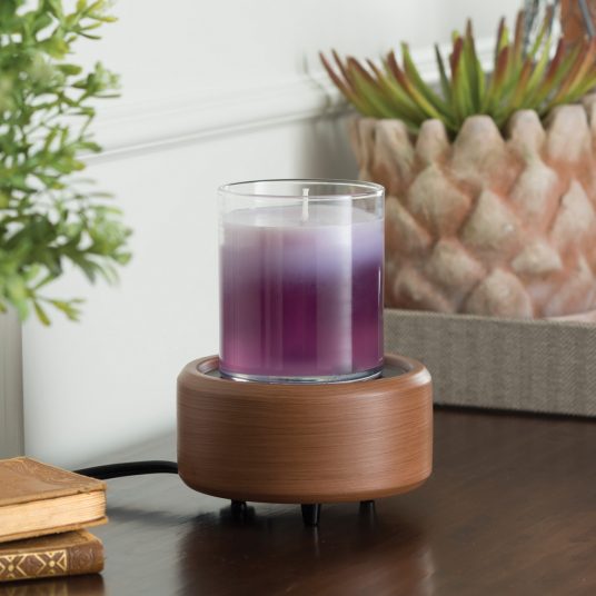 2 in 1 Pewter Walnut Wax and Candle Warmer