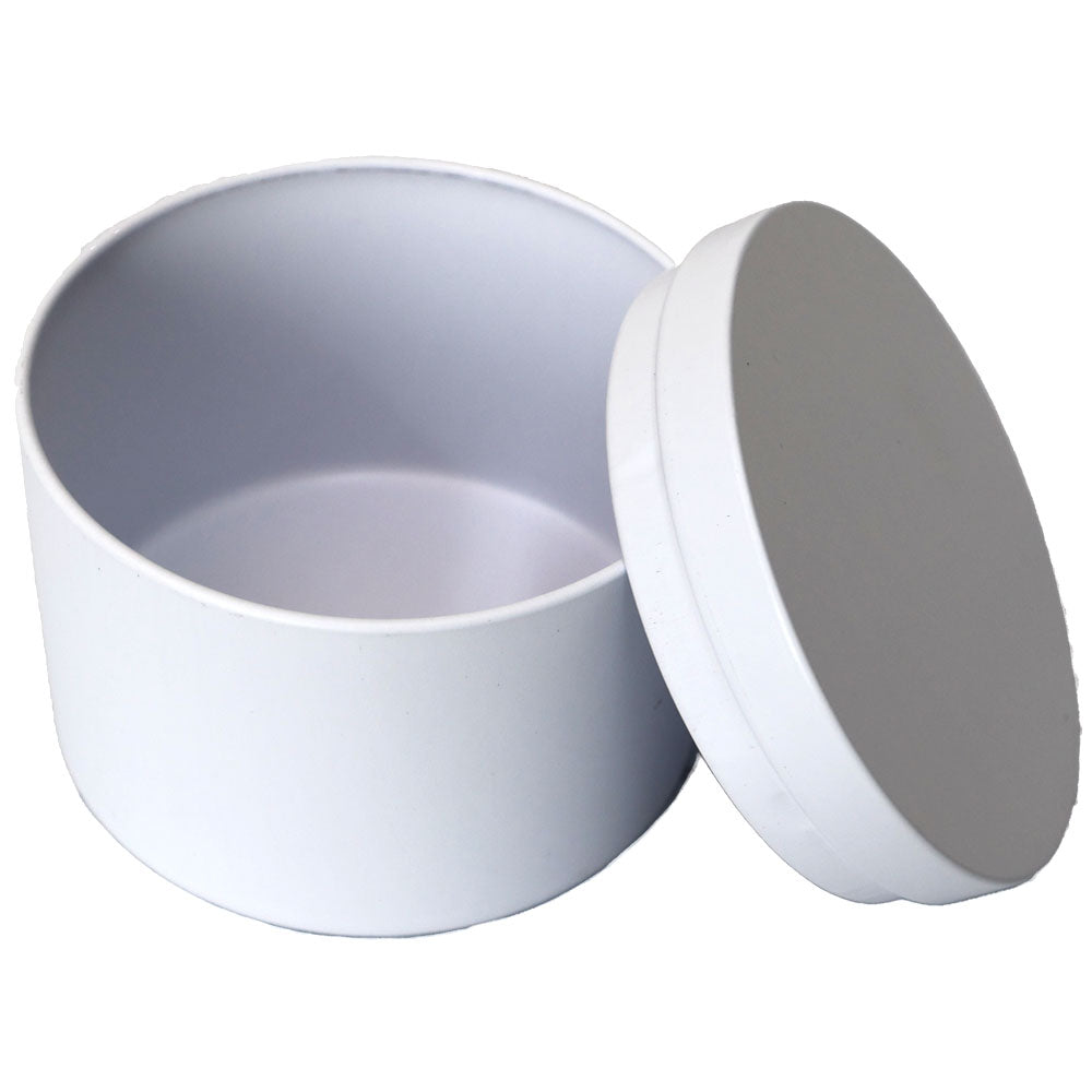 matte white candle tin